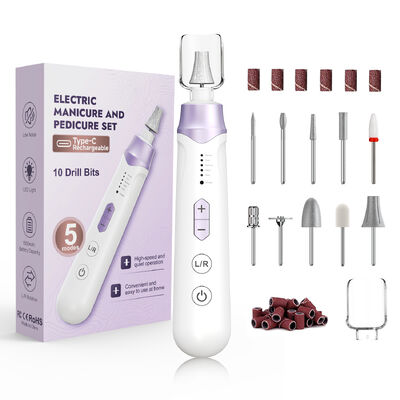 Professional Manicure Pedicure Kit, Electric Nail File Set, Cordless Electric Nail Drill Machine, 5 Speeds Hand Foot Care Tool